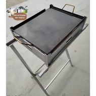 Rectangular Burger Grill Pan whole set ( pan + pan stand +  adjustable floor stand)/ burger pan besi