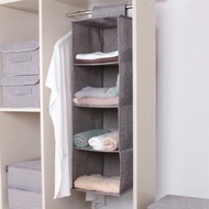 GMZY Hanging Fabric Wardrobe Shelf Closet Wardrobe Storage Box 4 Tiers - GM4