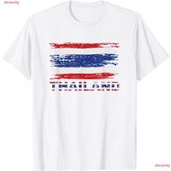 【New】derysotg เสื้อยืดผู้ชายและผู้หญิง Patriotic Citizen Thai Country People Thailand Homeland Flag 