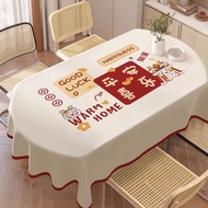 [1168 Times Repurchase] New Year Tablecloth Disposable Waterproof Oil-Proof Household Light Luxury H