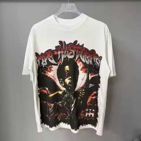New fashion brand LIFE HUSTLERS Y2K hot stamping hole Men Women T-shirt Streetwear 100% Cotton Loose