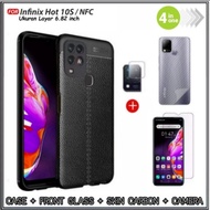 PAKET 4IN1 Case Infinix Hot 10s NFC Soft Case Free Tempered Glass