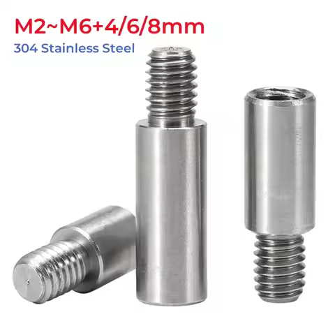 304 Stainless Steel Round Standoff Male To Female Standoff Spacer Screw Bolt M2 M2.5 M3 M4 M5 M6+4/6
