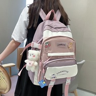 2022 New Woman Trolley Case Backpack Student Bag Female Waterproof Travel Rucksack Teenage Girls Cute Backpack Laptop School Bag