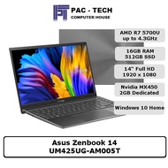 Asus Zenbook 14 UN425 | Ryzen 7 | 16GB RAM | 512GB SSD | MX450 | 14" FHD | 2 Year Warranty