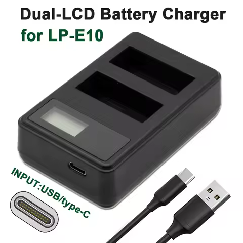 LP-E10 dual-slot camera battery charger suitable for Canon EOsRebel T3,T5,T6,T7,EOS 1200D,EOS 1300D,
