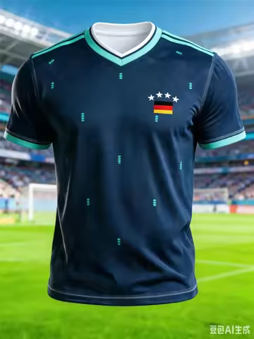 2026 Germany Football Jersey Unisex Short Sleeve 3D Print V-Neck Soccer T-Shirt Casual Sports Tops f