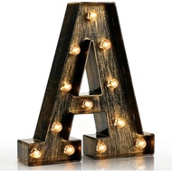 Pooqla Vintage Light Up Marquee Letters with Lights – Illuminated Industrial Style Lighted Alphabet 