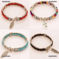 Fashion Tibetan Silver Feather Bangle Women Gypsy Turquoise Vintage Bohemi