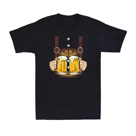 Lederhosen Costume Shirt Oktoberfest Bavarian Munich Prost Beer Men's T-Shirt Men Clothing Comfortab