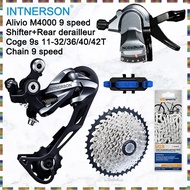 INTNERSON M4000 shifter 9 Speed Groupset RD MTB Shifter Rear Derailleur Bike Cassette Gear Parts