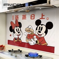New Year Mickey Minnie Kitchen Oilproof Wall Sticker Steaming Day Cartoon Decorative Wall Stickers Oil-Proof Fireproof H