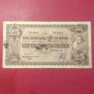 uang kuno indonesia seri JP Coen 25 Gulden ttd michielsen