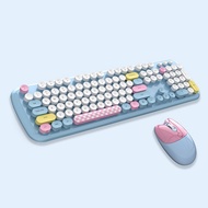 2.4GHz Wireless Keyboard And Mouse Set 104 Keys Battery Version Keyboard And 1600 DPI Mouse Set Retr