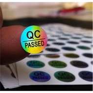 QC PASSED Diameter 1cm Hologram PET paper label product certification stickers - 192 PCS