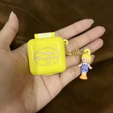Original Polly Pocket Keychain Mini Treasure Box Charming And Lovely 90' S Vintage Toys Collection K