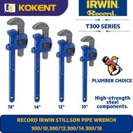 RECORD IRWIN STILLSON PIPE WRENCH  300/10,300/12,300/14,300/18