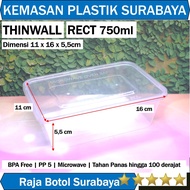 Min 10pcs RECT 750ml Thinwall 750 ML straight750 Rectangle Garuda Square straight750ml plastic food 