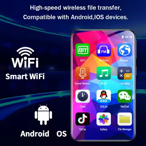 MP3 MP4 Lossless Music Player Walkman Full Touch Screen WIFI 2-way Bluetooth 5.0 Android 8.1 Built-i