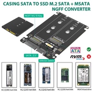 Casing SSD M.2 SATA + M.2 SATA to SATA III 2.5" adapter hdd sata box