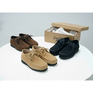 Zimzam Moccasin Men's Shoes - Chunky Wallabee Shoes - Clarks Suede Shoes Blacknatural