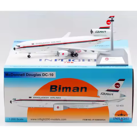 1:200 Diecast Alloy Plane INFLIGHT Biman Bangladesh DC-10-30 Aircraft Model S2-ACO Collection Displa