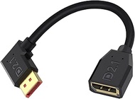 Danfetsoy Right Angle DP Male to Female Cable, 54Gbps Displayport Cable 2.1 for Alienware, LG Ultrag