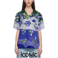 iCONiC BLUEBERRY JUICE HAWAII SHIRT #6632 เสื้อฮาวาย ผ้าไหม พิมพ์ลาย ใส่ได้ ผช ผญ เสื้อแฟชั่น เสื้อแ