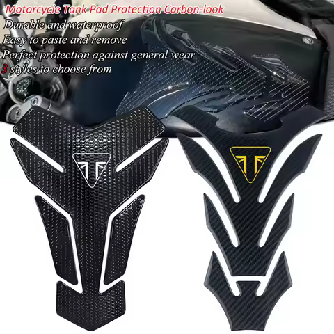 3D Carbon-look Motorcycle Tank Pad Protector Decal Fit For Speed Street Triple 1200 1050 765 675 TIG