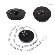 【SUIT*】 Bathtub Stopper Tub Stopper Plug Cover Universal Silicone Drain Stopper with Ring Chain for 