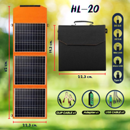 แผงโซลาร์เซลล์(พับได้) 20W 35W / 6-18V พลังงานแสงอาทิตย์ ประหยัดพลังงาน พกพาง่ายสะดวกพับได้  เดินทาง