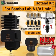 For Bambu Lab A1 Mini Hotend Kit 0.2/0.4/0.6/0.8mm Nozzle Hardened Steel For Bambu Lab A1 Nozzles As