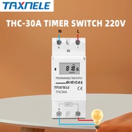 Weekly 7 Days Programmable Digital Timer Switch THC-30A Relay Timer Control AC 220V 16A 30A Din Rail