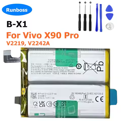 New Original 2435mAh x2 B-X1 Battery For Vivo X90 Pro, V2219, V2242A Mobile Phone Batteries High Cap