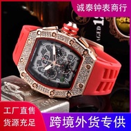 [Hot Sale]2024 new Richard non-mechanical watch mens tritium high-end handsome genuine official website diamond-encrusted barrel type