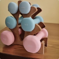 [lzdjlmy1zs] Three-Tier Dumbbell Rack Wood 3 Tier Dumbbell Rack Open Frame Compact Weight Holder for