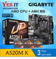 GIGABYTE A520M-K mATX AM4 MOTHERBOARD + AMD Ryzen™ 5000 Series Desktop Processors