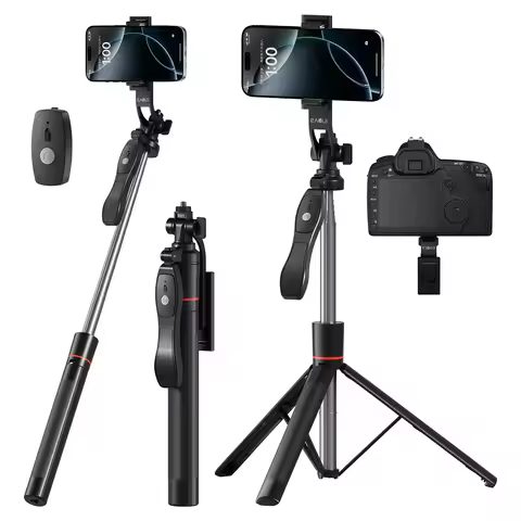 U17 1.7M Selfie Stick Tripod, Bluetooth Remote, 360° Rotation, for IPhone Android Live Vlog Photogra