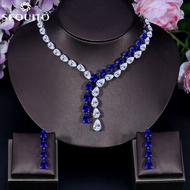 Sepj หรูหรา AAA + ลูกบาศก์เซอร์โคเนียยาวกันน้ำสร้อยคอต่างหูชุดเครื่องประดับอุปกรณ์งานพรอมปาร์ตี้ SJ0