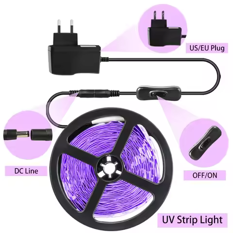 UV LED SMD2835 Light Strip Flexible LED Strip Light Ultraviolet UV Lamp 385-400nm Black Light 2835 S