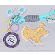AU999 Pure Gold Horse Keychain 20mg Fu Blessing Charm