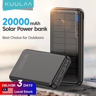 【Malaysia Stock】KUULAA Solar Power Bank 20000mAh Portable Fast Charging PowerBank 20000 mAh Outdoor 