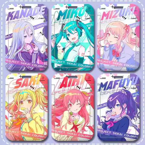 Anime Project Sekai Yoisaki Kanade Student Id Card Bus Subway Ferrule Protective Case Meal Card Hold