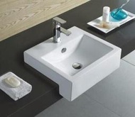 [ 新時代衛浴 ] 美國KARAT方型半崁53cm 可直接做下浴櫃, 訂製浴櫃 1914