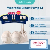 eufy S1 Wearable Breast Pump | HeatFlow™ Technology | Hospital-Grade Suction | Ultra-Quiet | Smart A