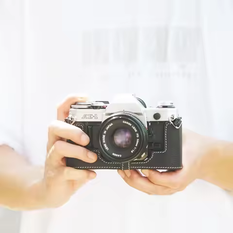 For Canon AE-1 AE1 Case Leather Camera Half Case Film Camera Genuine Leather Cowhide Bag Anti-Drop F