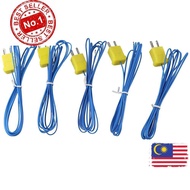 MC# 5pcs K Type Thermocouple, Blue 2M Temperature Sensor, Practical -40°C to 400°C Temperature Measu