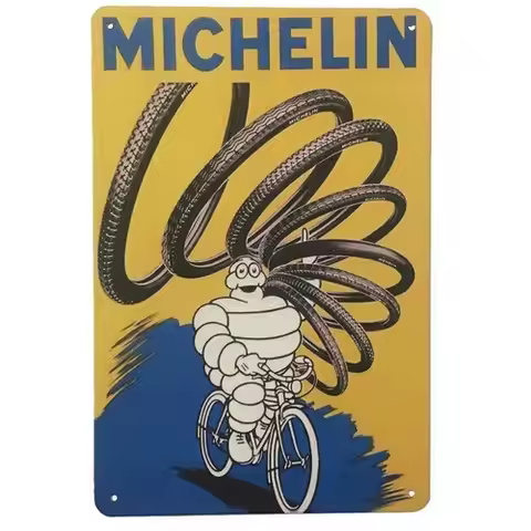Man Bike Tyre Man Tin Sign Bar Shed Garage Man Cave 30cm x 20cm --Tin Sign