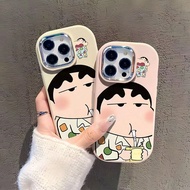 1 ชิ้น/เคสโทรศัพท์มือถือชุดนอน ชิน-จัง การ์ตูนน่ารัก เหมาะและเข้ากันได้กับ Apple กันตก ปรับใช้สำหรับ