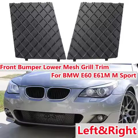 Pair E60 E61 Car Front Bumper Lower Mesh Grill Plate Trim Cover For BMW E60 E61 M Sport Bumper Cover